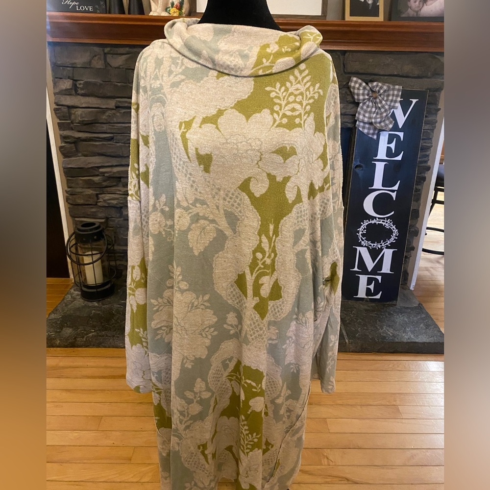 Anthropologie Saturday Sunday Green Floral Sweater Dress - Picture 9 of 9